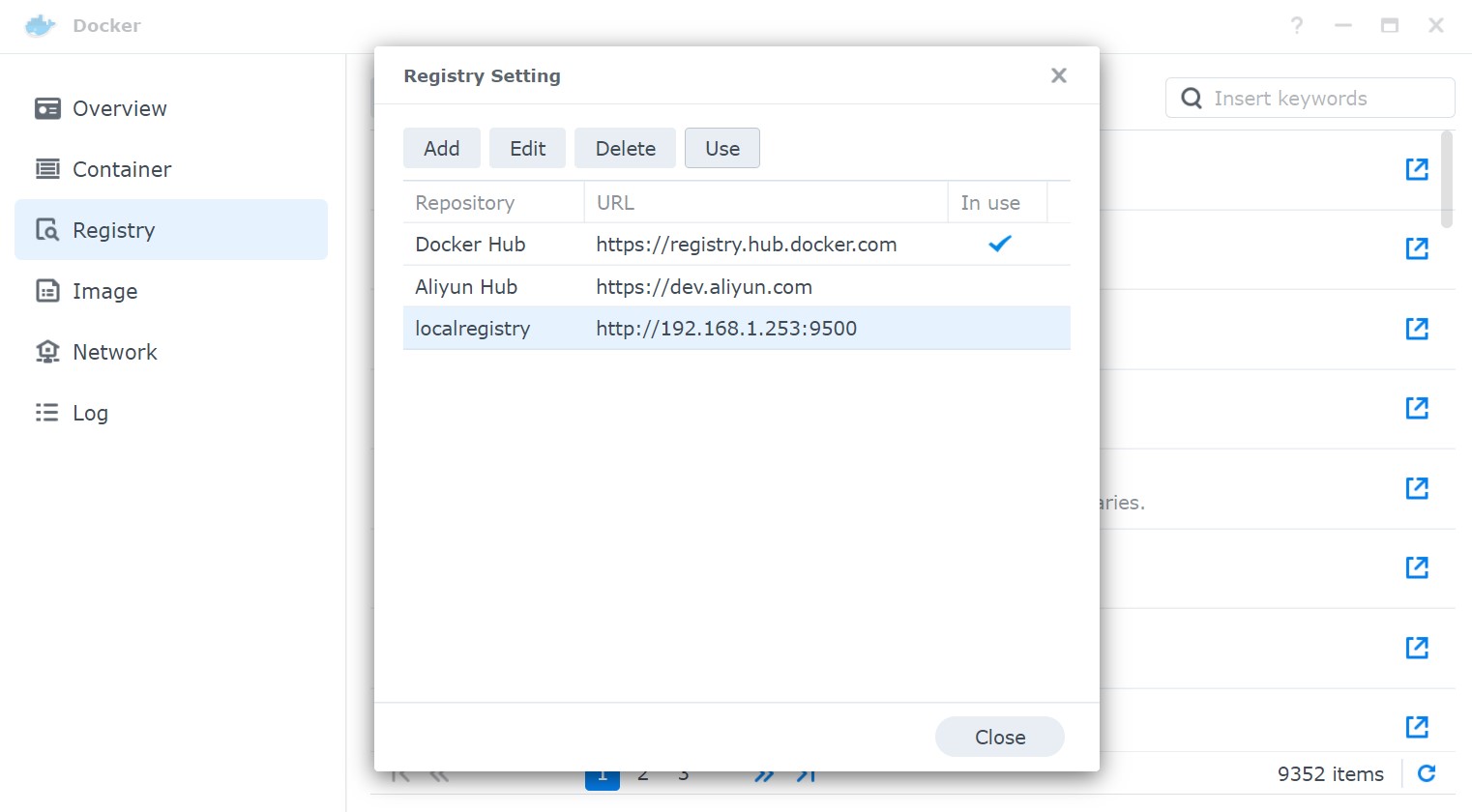 Synology use local Docker Registry